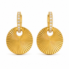 Earrings Gold-Tone Plus Sign Shaped Stone Earrings