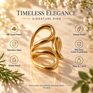 Anti tranish Gold plated Monarch Trinity statement Ring for adults - 1PC