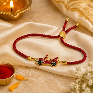 Rakhi Stone-Studded Car Motif Charm Kids Rakhi