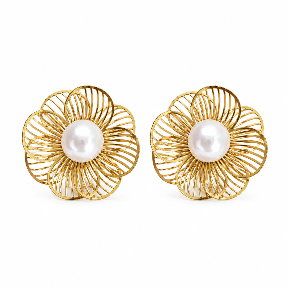 Earrings Gold-Tone Trillion Crystal Cluster Earrings