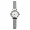 Watches Silver-Tone Round Dial Crystal Studded Bezel Mesh Bracelet Watch for Women
