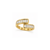 Rings Dual-Tone Polished White Stone Twisted Ring