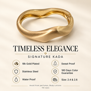 Kadas Gold-Tone Etched Broad Kada