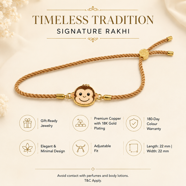 Rakhi Monkey Motif Animal Charm Kids Character Rakhi