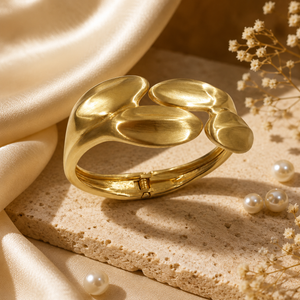 Kadas Gold-Tone Carved Broad Kada