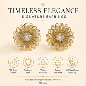 Earrings Gold-Tone Pearl Accent Round Dangle Earrings - House of Viya