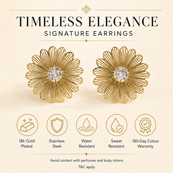 Earrings Gold-Tone Pearl Accent Round Dangle Earrings - House of Viya