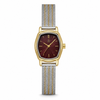 Watches Gold-Tone Octagonal Maroon Dial Multi Strand Bracelet Watch for Women