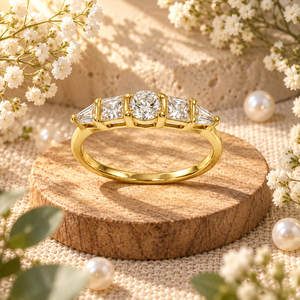 Rings Dual-Tone Polished White Stone Wrap Ring
