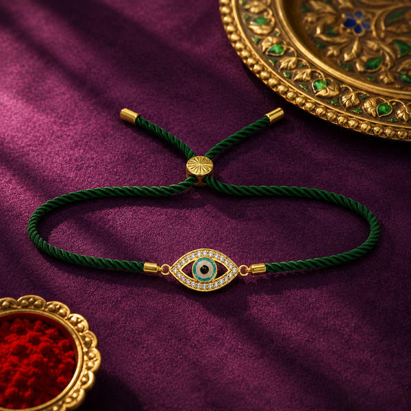 Rakhi Stone-Studded Eye Design Motif Charm Rakhi