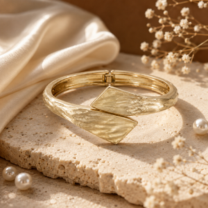 Kadas Gold-Tone Geometric Broad Kada
