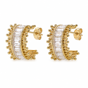 Earrings Gold-Tone Braided Twisted Pattern Earrings - House of Viya