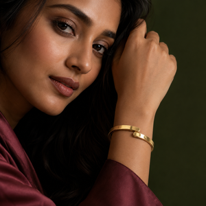 Kadas Gold-Tone Hammered Broad Kada