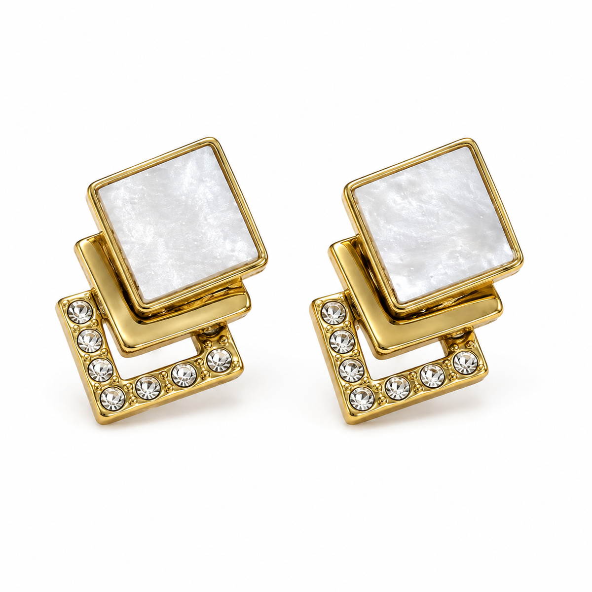 Earrings Gold-Tone Cross Pattern Geometric Drop Earrings