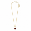 Chain 18K Gold-Plated Fine Chain with Round Red Pendant