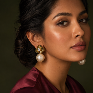 Earrings Gold-Tone Bezel Set Stone Linear Earrings - House of Viya