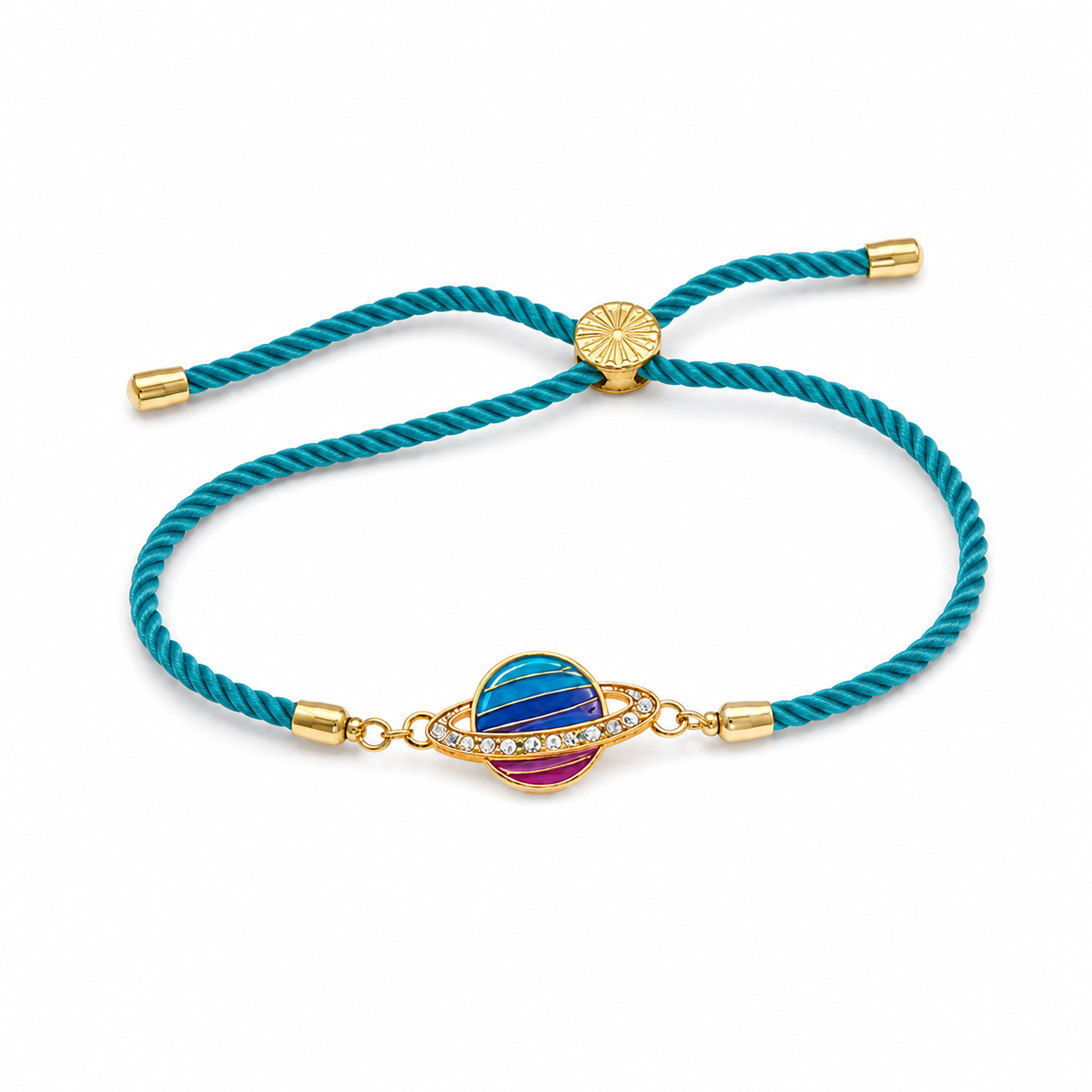 Rakhi Stone-Studded Saturn Planet Motif Design Rakhi