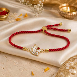 Rakhi Stone-Studded Shankh Motif Religious Traditional Rakhi
