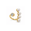 Rings Dual-Tone Polished White Stone Fashion Ring