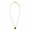 Chain 18K Gold-Plated Fine Chain with Double-Layer Black Heart Pendant