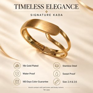 Kadas Gold-Tone Angular Broad Kada