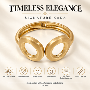 Kadas Gold-Tone Contemporary Broad Kada