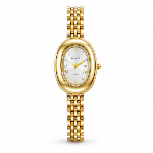 Watches Gold-Tone Round Dial Panther Link Bracelet Watch for Women - House of Viya