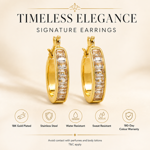 Earrings Gold-Tone Triple Stone Cluster Earrings - House of Viya