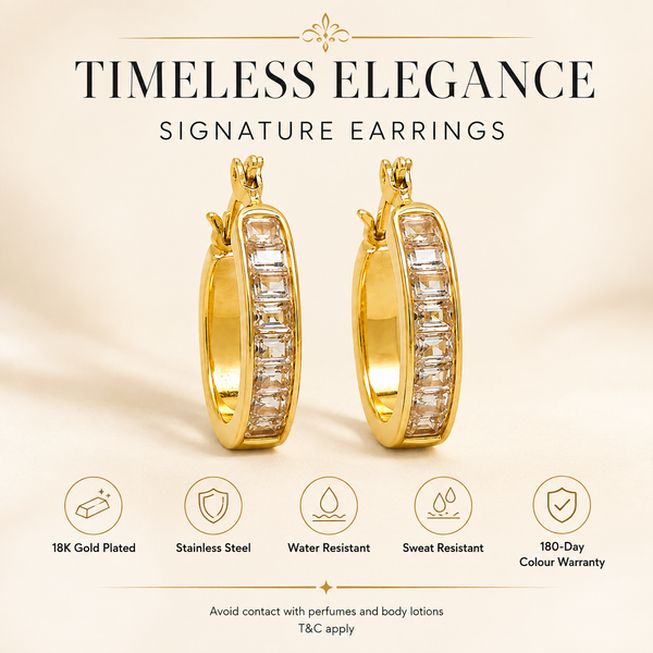 Earrings Gold-Tone Triple Stone Cluster Earrings - House of Viya