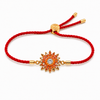 18K Gold Plated Rakhi Stone-Studded Sun Chakra Motif Design Rakhi