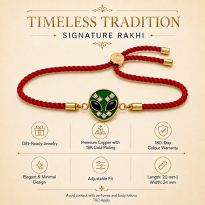18K Gold Plated Rakhi Stone-Studded Alien Motif Character Rakhi - House of Viya