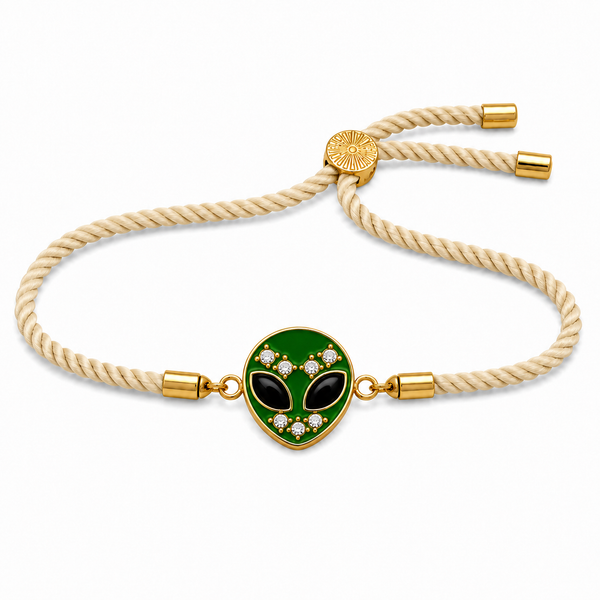 18K Gold Plated Rakhi Stone-Studded Alien Motif Character Rakhi - House of Viya