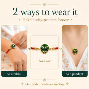 18K Gold Plated Rakhi Stone-Studded Alien Motif Character Rakhi - House of Viya