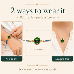 18K Gold Plated Rakhi Stone-Studded Alien Motif Character Rakhi - House of Viya