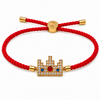18K Gold Plated Rakhi Stone-Studded Pixel Crown Motif Charm Rakhi