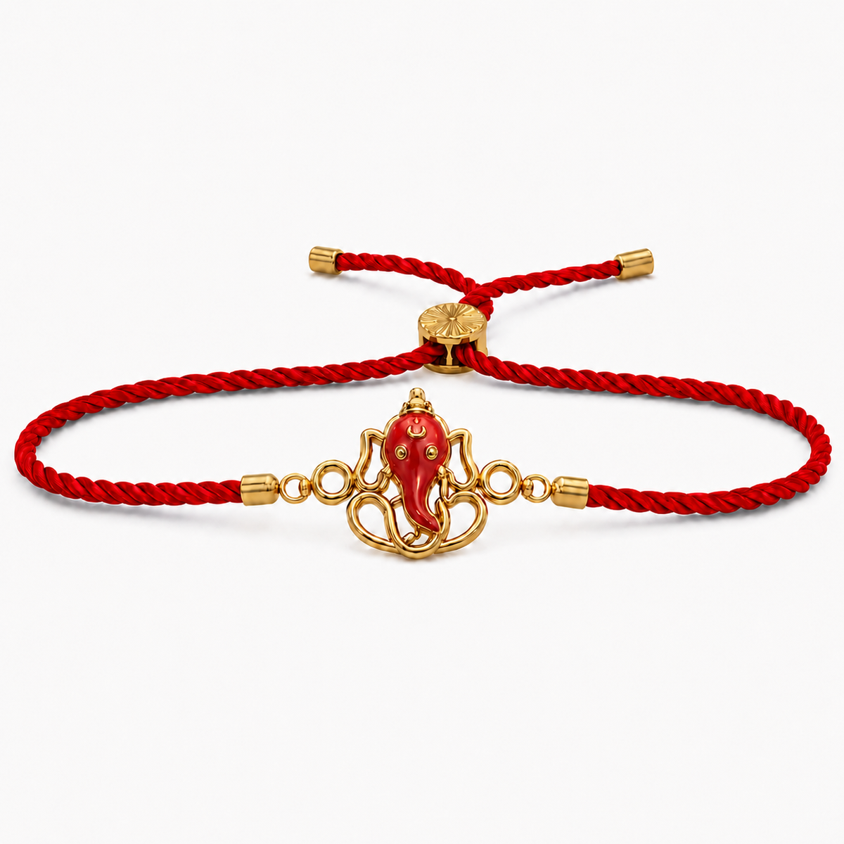 18K Gold Plated Rakhi Ganesha Motif Religious Traditional Rakhi