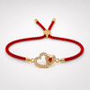18K Gold Plated Rakhi Stone-Studded Heart Motif Charm Design Rakhi