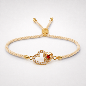 18K Gold Plated Rakhi Stone-Studded Heart Motif Charm Design Rakhi - House of Viya