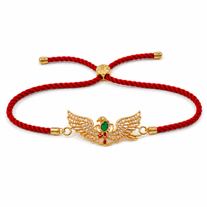 18K Gold Plated Rakhi Stone-Studded Garuda Motif Religious Rakhi - House of Viya