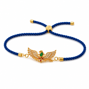 18K Gold Plated Rakhi Stone-Studded Garuda Motif Religious Rakhi - House of Viya