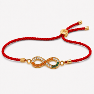 18K Gold Plated Rakhi Stone-Studded Infinity Motif Charm Design Rakhi - House of Viya