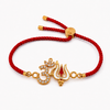 18K Gold Plated Rakhi Stone-Studded Om Trishul Motif Religious Rakhi
