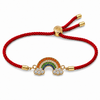18K Gold Plated Rakhi Stone-Studded Rainbow Motif Charm Design Rakhi