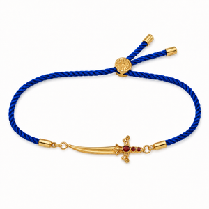 18K Gold Plated Rakhi Stone-Studded Sword Motif Traditional Design Rakhi - House of Viya