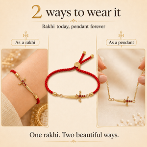 18K Gold Plated Rakhi Stone-Studded Sword Motif Traditional Design Rakhi - House of Viya