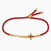 18K Gold Plated Rakhi Stone-Studded Sword Motif Traditional Design Rakhi