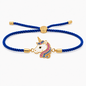18K Gold Plated Rakhi Stone-Studded Unicorn Motif Kids Character Rakhi - House of Viya