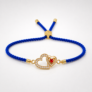 18K Gold Plated Rakhi Stone-Studded Heart Motif Charm Design Rakhi - House of Viya