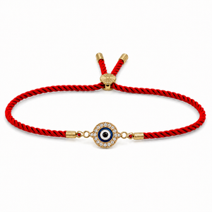 18K Gold Plated Rakhi Stone-Studded Nazar Evil Eye Motif Design Rakhi - House of Viya