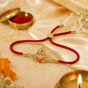 Rakhi Stone-Studded Hanuman Motif Religious Traditional Rakhi - House of Viya